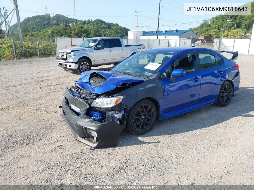 2021 Subaru Wrx Premium VIN: JF1VA1C6XM9818643 Lot: 40264050