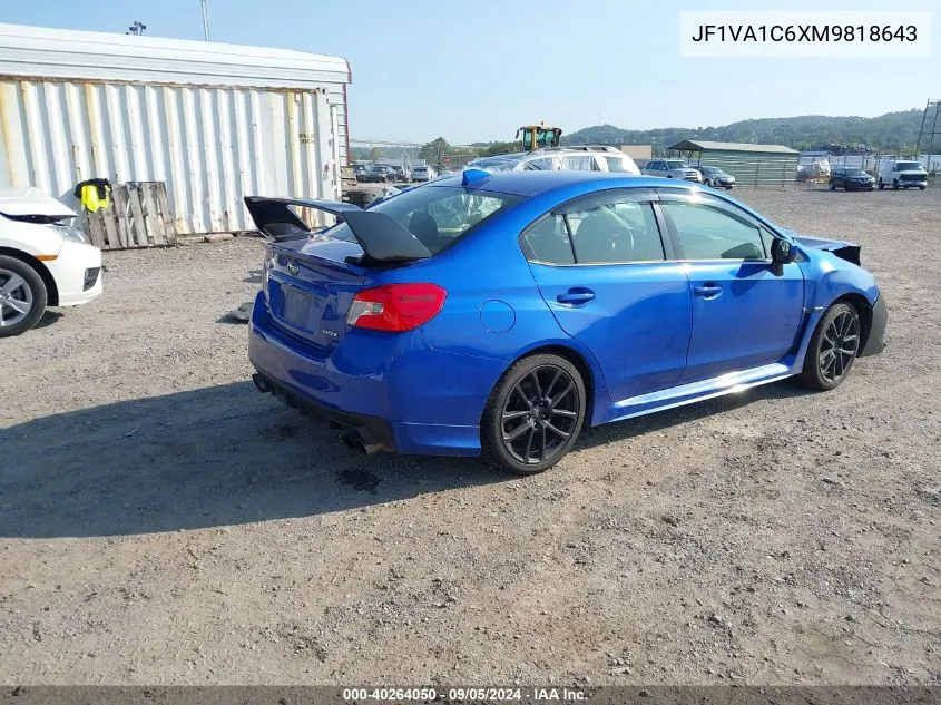 2021 Subaru Wrx Premium VIN: JF1VA1C6XM9818643 Lot: 40264050