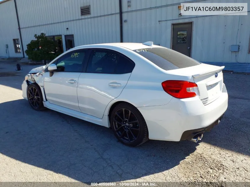 2021 Subaru Wrx Premium VIN: JF1VA1C60M9803357 Lot: 40556960