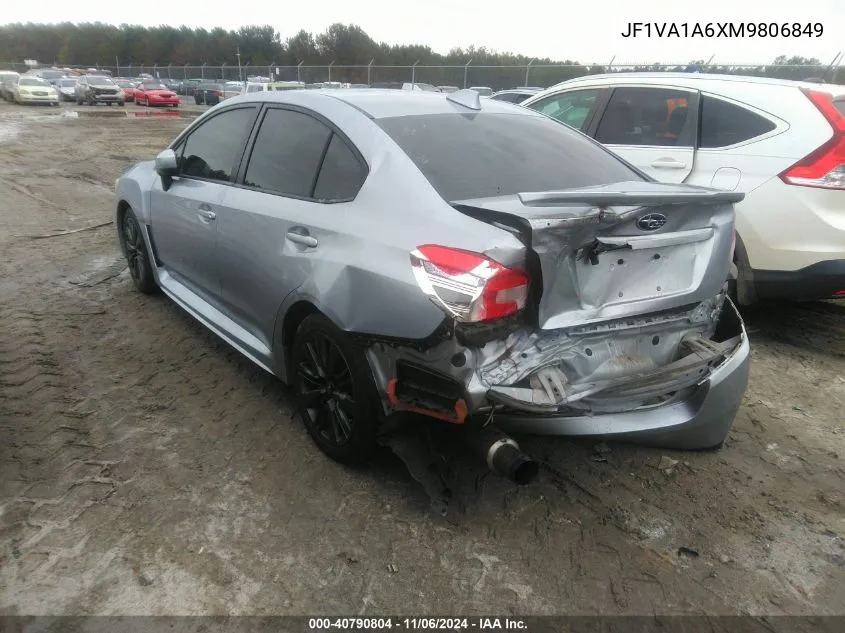 2021 Subaru Wrx VIN: JF1VA1A6XM9806849 Lot: 40790804