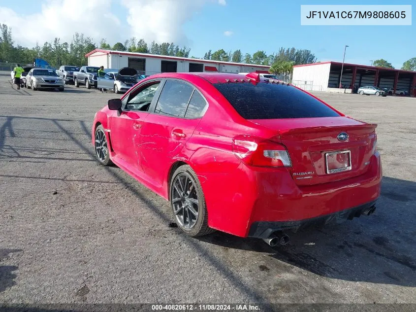 2021 Subaru Wrx Premium VIN: JF1VA1C67M9808605 Lot: 40820612