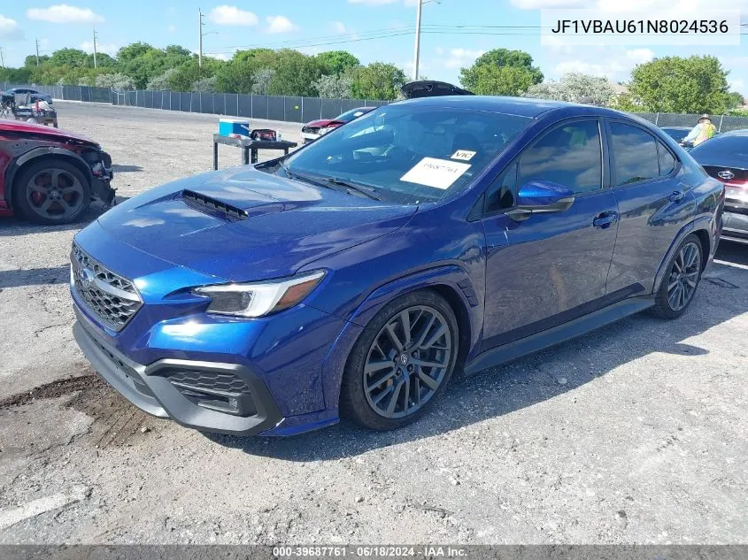 2022 Subaru Wrx Gt VIN: JF1VBAU61N8024536 Lot: 39687761