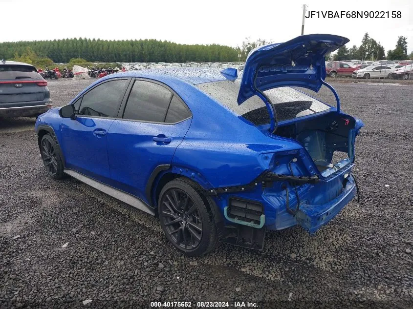 2022 Subaru Wrx Premium VIN: JF1VBAF68N9022158 Lot: 40175652