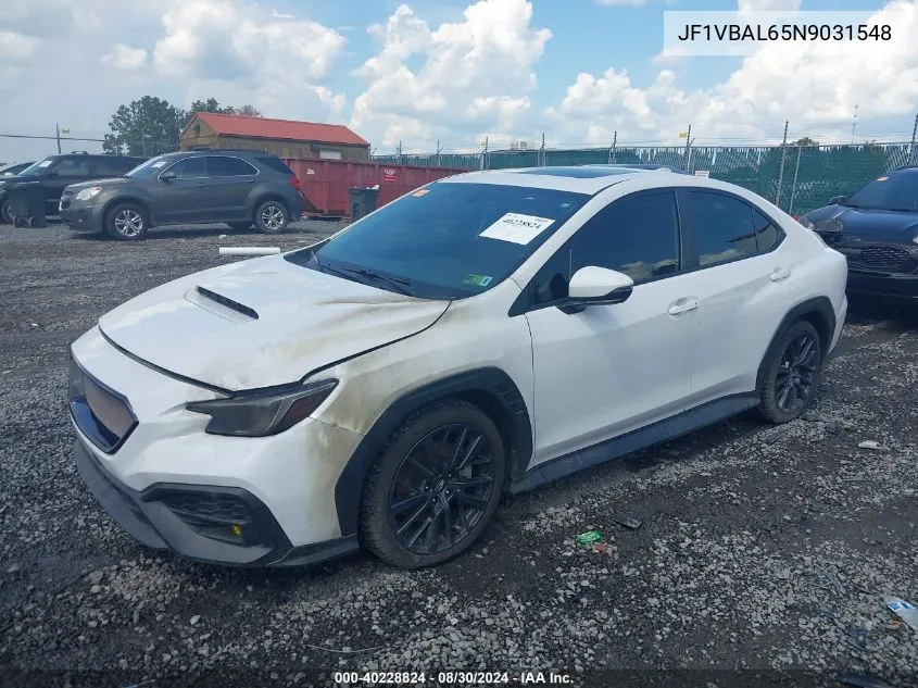 2022 Subaru Wrx Limited VIN: JF1VBAL65N9031548 Lot: 40228824