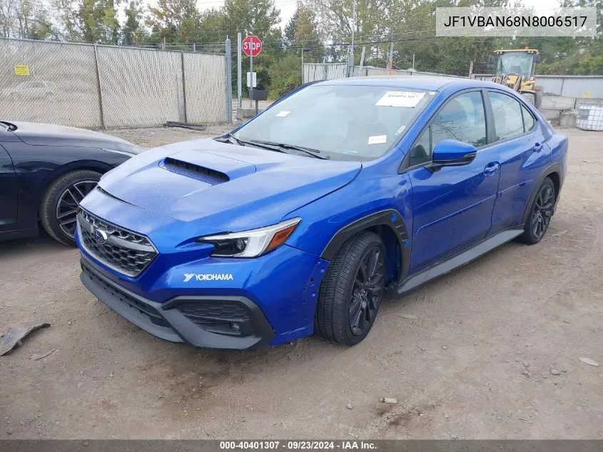 2022 Subaru Wrx Limited VIN: JF1VBAN68N8006517 Lot: 40401307