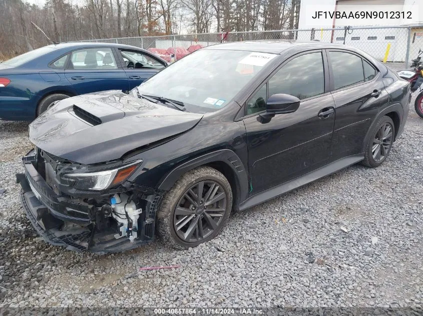 2022 Subaru Wrx VIN: JF1VBAA69N9012312 Lot: 40857864