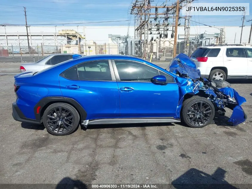 2022 Subaru Wrx Limited VIN: JF1VBAL64N9025353 Lot: 40906303