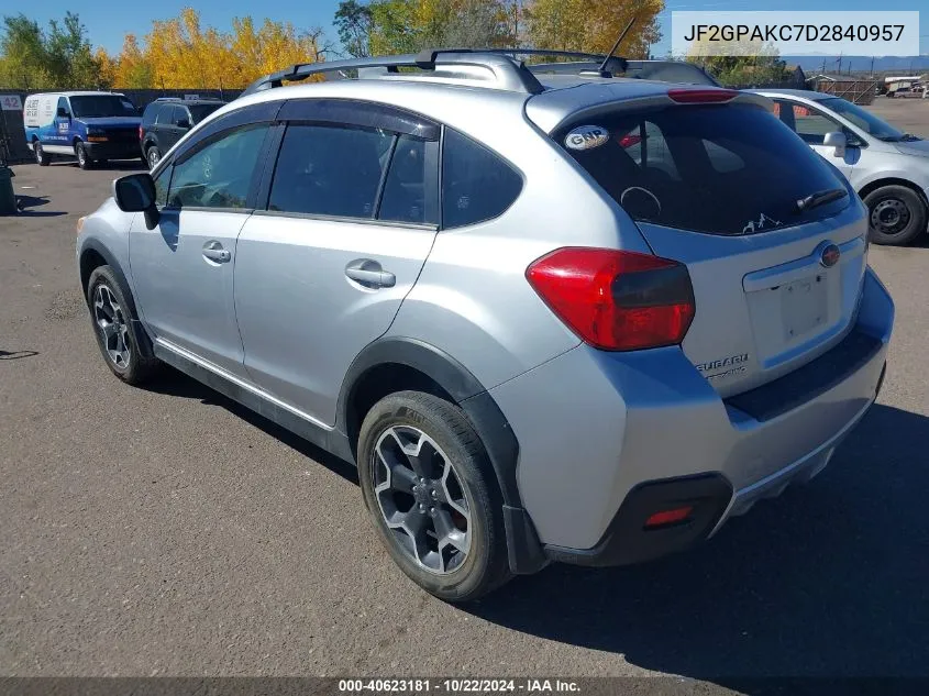 2013 Subaru Xv Crosstrek 2.0I Limited VIN: JF2GPAKC7D2840957 Lot: 40623181