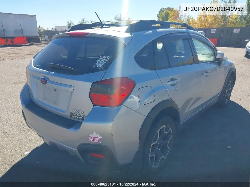 2013 Subaru Xv Crosstrek 2.0I Limited VIN: JF2GPAKC7D2840957 Lot: 40623181