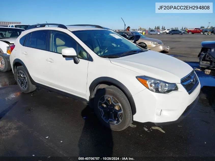 2014 Subaru Xv Crosstrek 2.0I Premium VIN: JF2GPACC2EH294808 Lot: 40706757