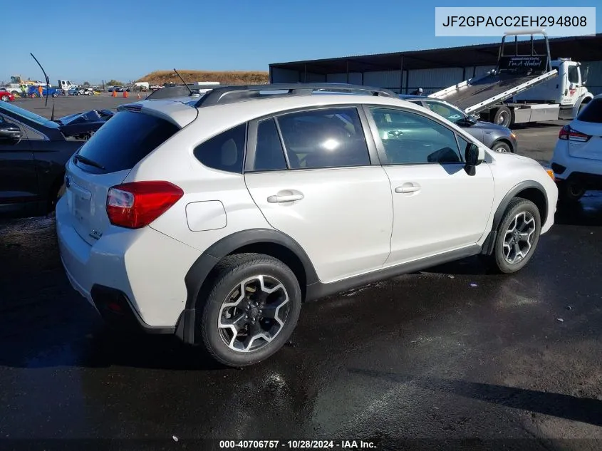 2014 Subaru Xv Crosstrek 2.0I Premium VIN: JF2GPACC2EH294808 Lot: 40706757