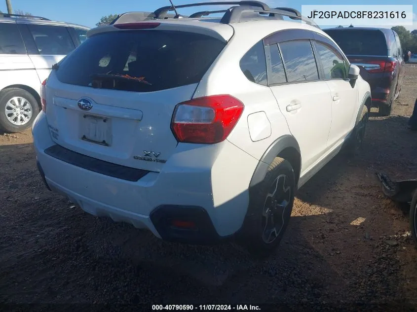 2015 Subaru Xv Crosstrek 2.0I Premium VIN: JF2GPADC8F8231616 Lot: 40790590