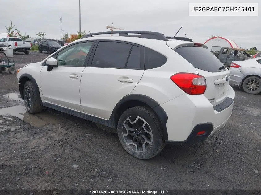 2016 Subaru Crosstrek Premium VIN: JF2GPABC7GH245401 Lot: 12074620