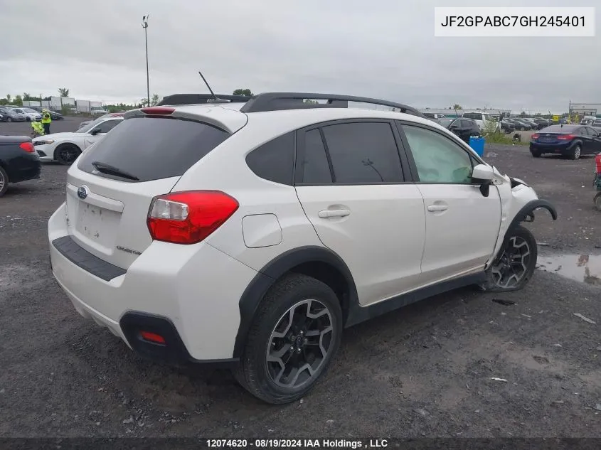 2016 Subaru Crosstrek Premium VIN: JF2GPABC7GH245401 Lot: 12074620