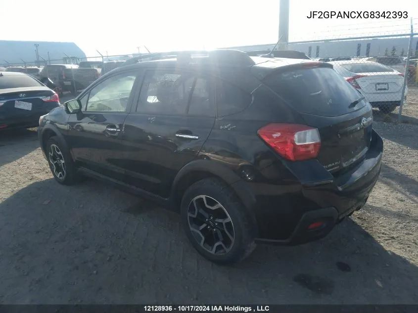 2016 Subaru Crosstrek VIN: JF2GPANCXG8342393 Lot: 12128936