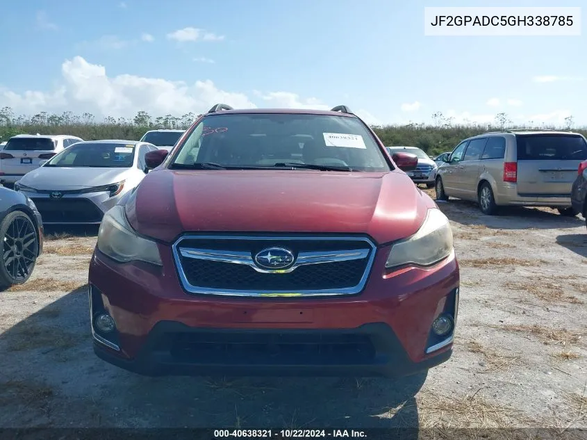 2016 Subaru Crosstrek 2.0I Premium VIN: JF2GPADC5GH338785 Lot: 40638321