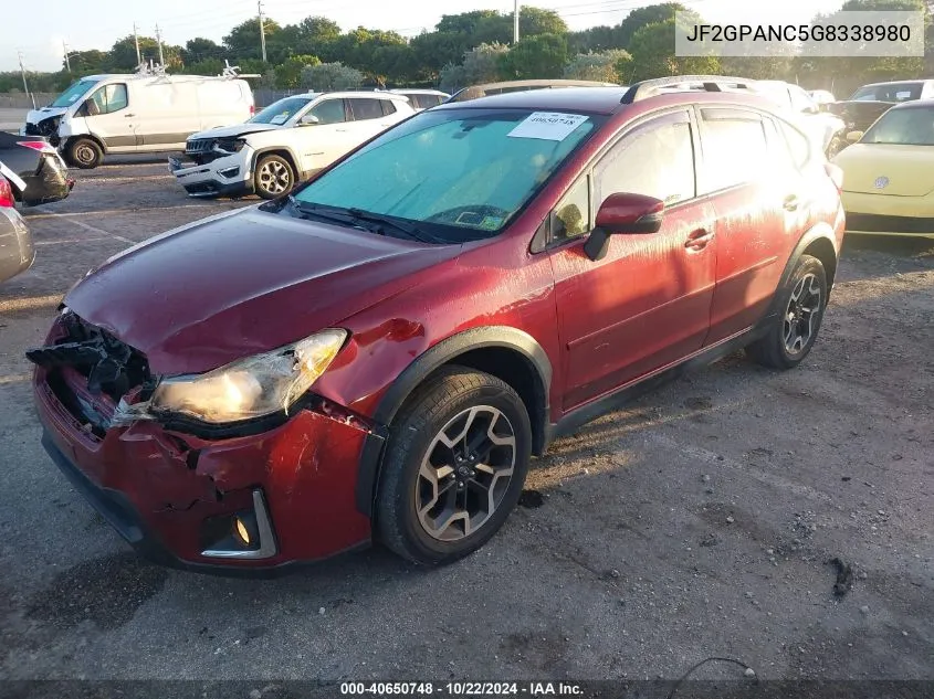 2016 Subaru Crosstrek 2.0I Limited VIN: JF2GPANC5G8338980 Lot: 40650748