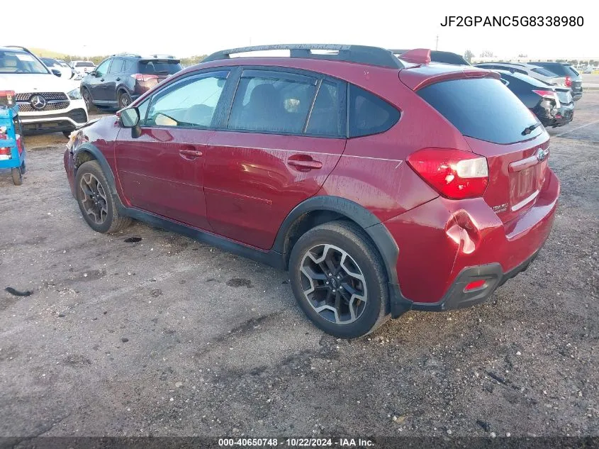 2016 Subaru Crosstrek 2.0I Limited VIN: JF2GPANC5G8338980 Lot: 40650748