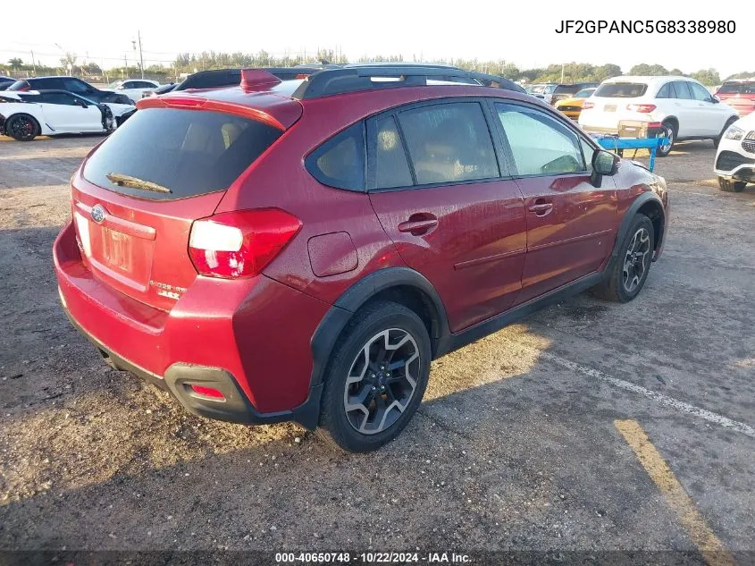 2016 Subaru Crosstrek 2.0I Limited VIN: JF2GPANC5G8338980 Lot: 40650748