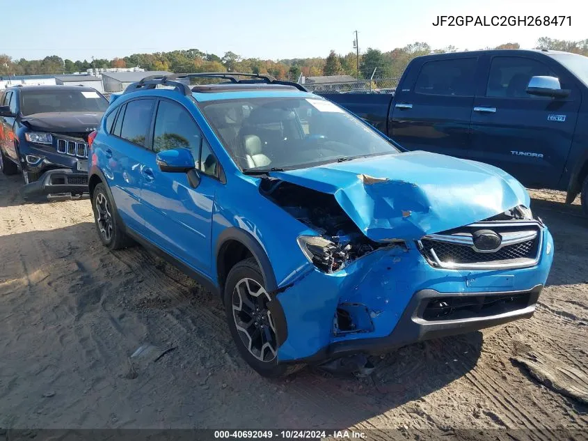 2016 Subaru Crosstrek 2.0I Limited VIN: JF2GPALC2GH268471 Lot: 40692049