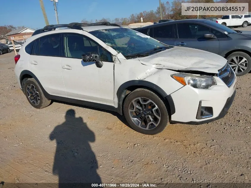 2016 Subaru Crosstrek 2.0I Limited VIN: JF2GPAKC0G8345517 Lot: 40711966