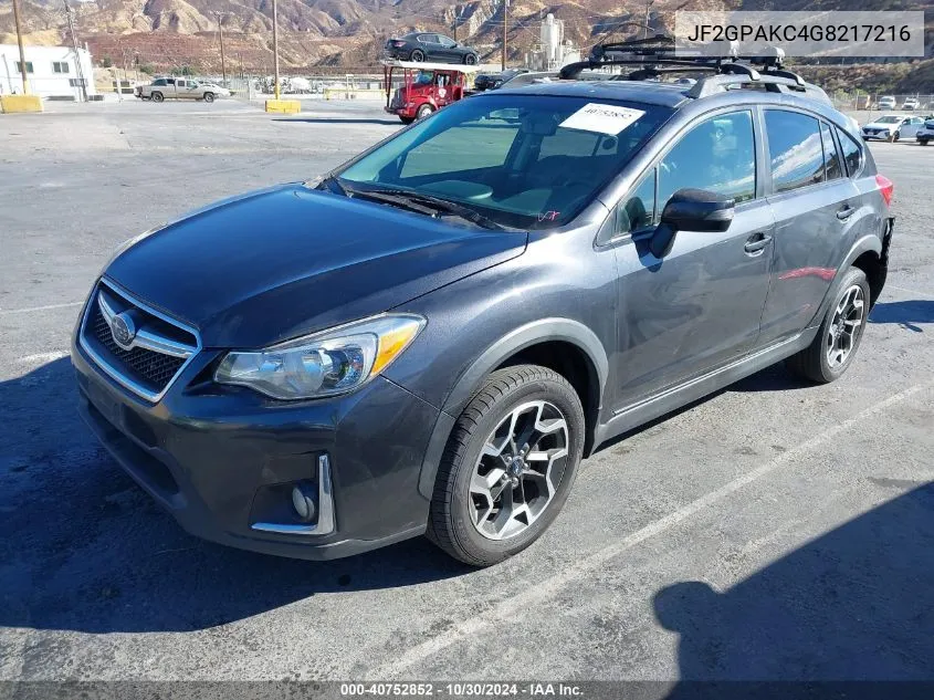 2016 Subaru Crosstrek 2.0I Limited VIN: JF2GPAKC4G8217216 Lot: 40752852