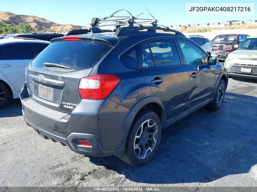 2016 Subaru Crosstrek 2.0I Limited VIN: JF2GPAKC4G8217216 Lot: 40752852