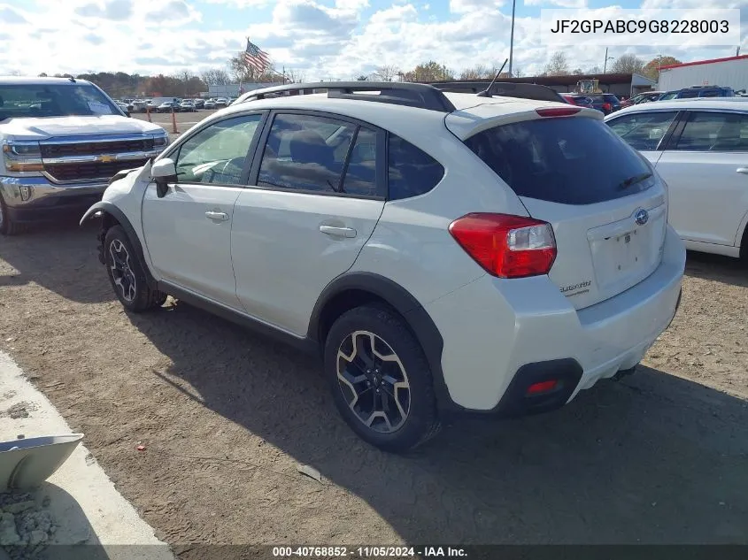 JF2GPABC9G8228003 2016 Subaru Crosstrek 2.0I Premium