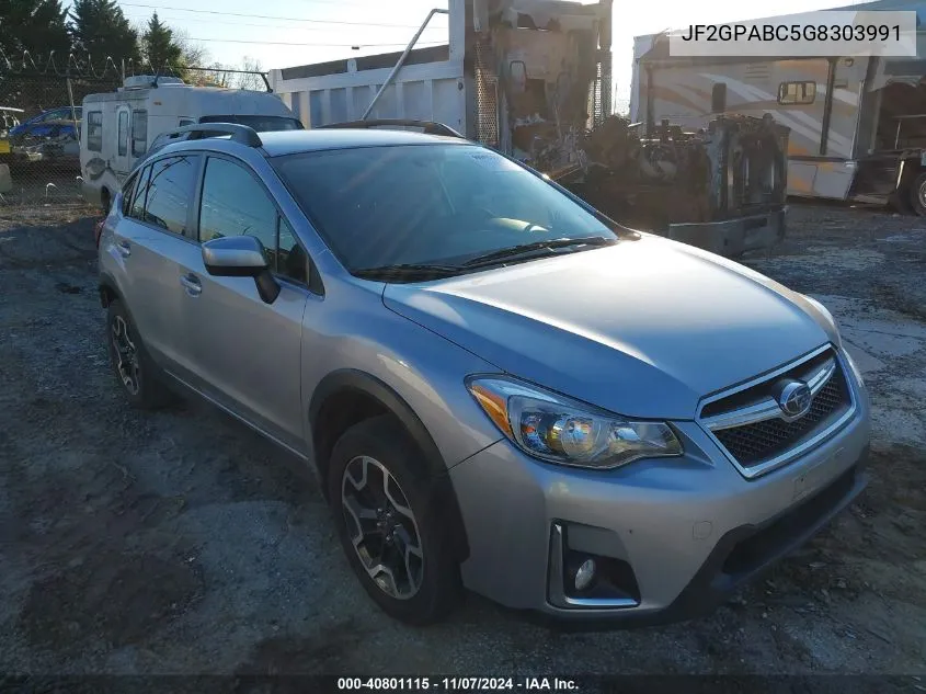 2016 Subaru Crosstrek 2.0I Premium VIN: JF2GPABC5G8303991 Lot: 40801115