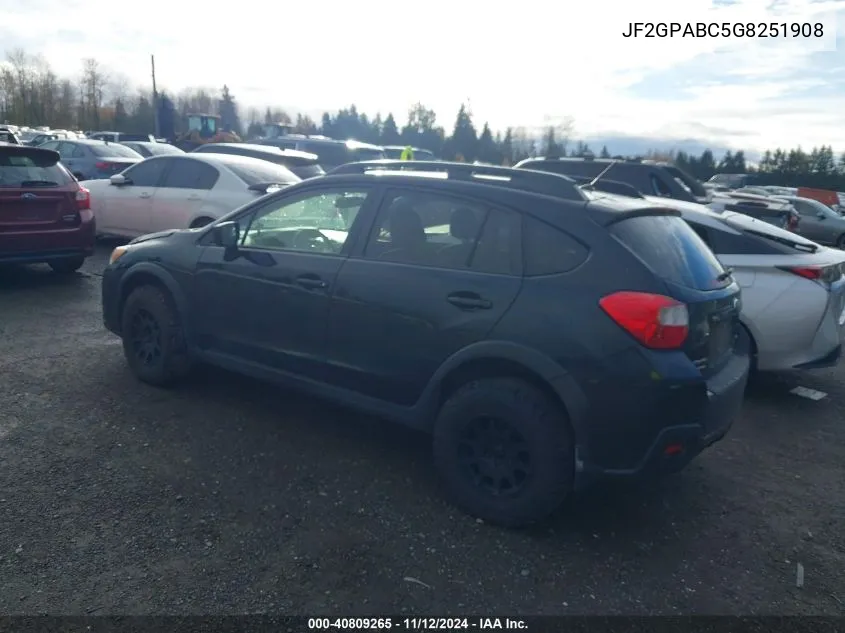 2016 Subaru Crosstrek 2.0I Premium VIN: JF2GPABC5G8251908 Lot: 40809265