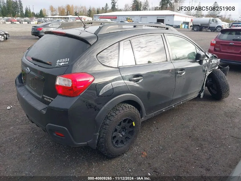 2016 Subaru Crosstrek 2.0I Premium VIN: JF2GPABC5G8251908 Lot: 40809265