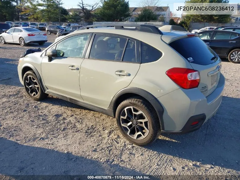 2016 Subaru Crosstrek 2.0I Limited VIN: JF2GPANC6G8236412 Lot: 40870879