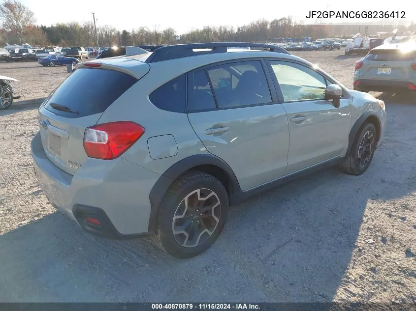 2016 Subaru Crosstrek 2.0I Limited VIN: JF2GPANC6G8236412 Lot: 40870879