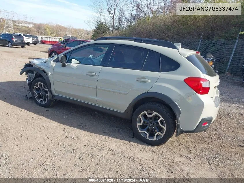 2016 Subaru Crosstrek 2.0I Limited VIN: JF2GPANC7G8337474 Lot: 40871028