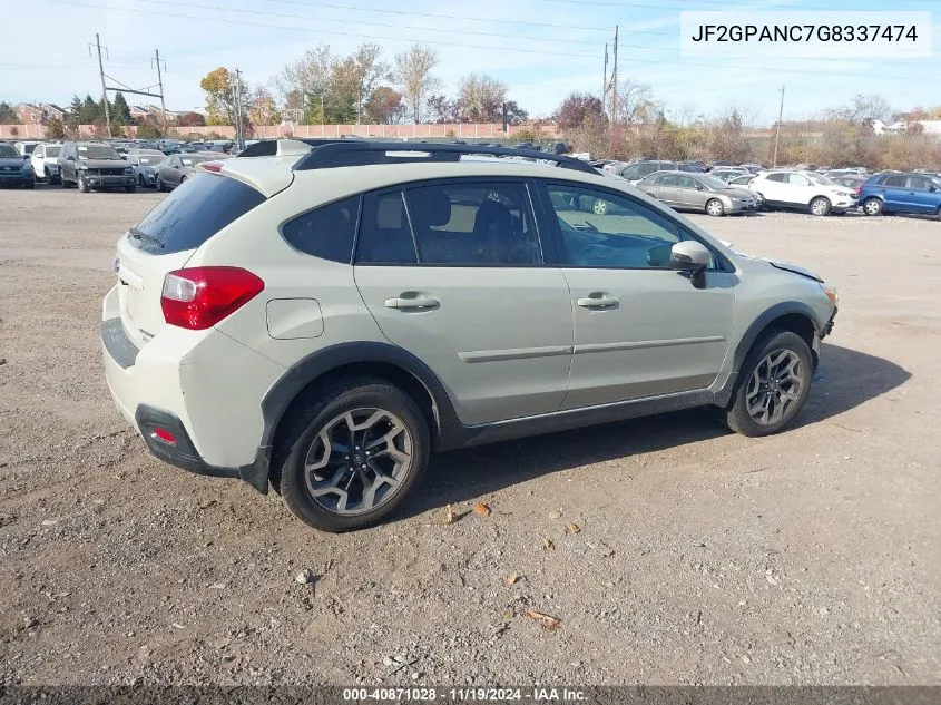 2016 Subaru Crosstrek 2.0I Limited VIN: JF2GPANC7G8337474 Lot: 40871028