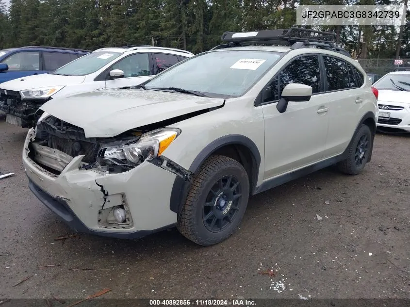 2016 Subaru Crosstrek Premium VIN: JF2GPABC3G8342739 Lot: 40892856