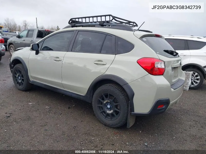 2016 Subaru Crosstrek Premium VIN: JF2GPABC3G8342739 Lot: 40892856