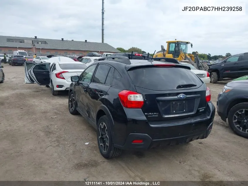 2017 Subaru Crosstrek VIN: JF2GPABC7HH239258 Lot: 12111141