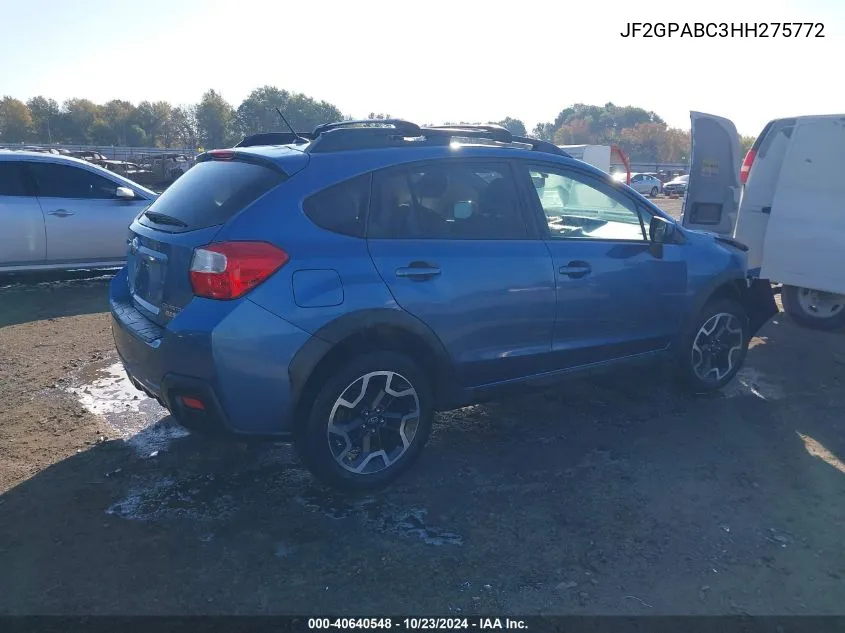 2017 Subaru Crosstrek 2.0I Premium VIN: JF2GPABC3HH275772 Lot: 40640548