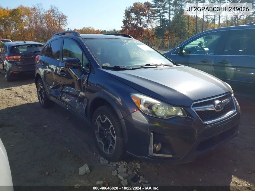 2017 Subaru Crosstrek 2.0I Premium VIN: JF2GPABC3HH249026 Lot: 40646820