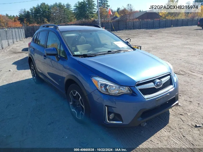 2017 Subaru Crosstrek 2.0I Premium VIN: JF2GPADCXH8216974 Lot: 40665538