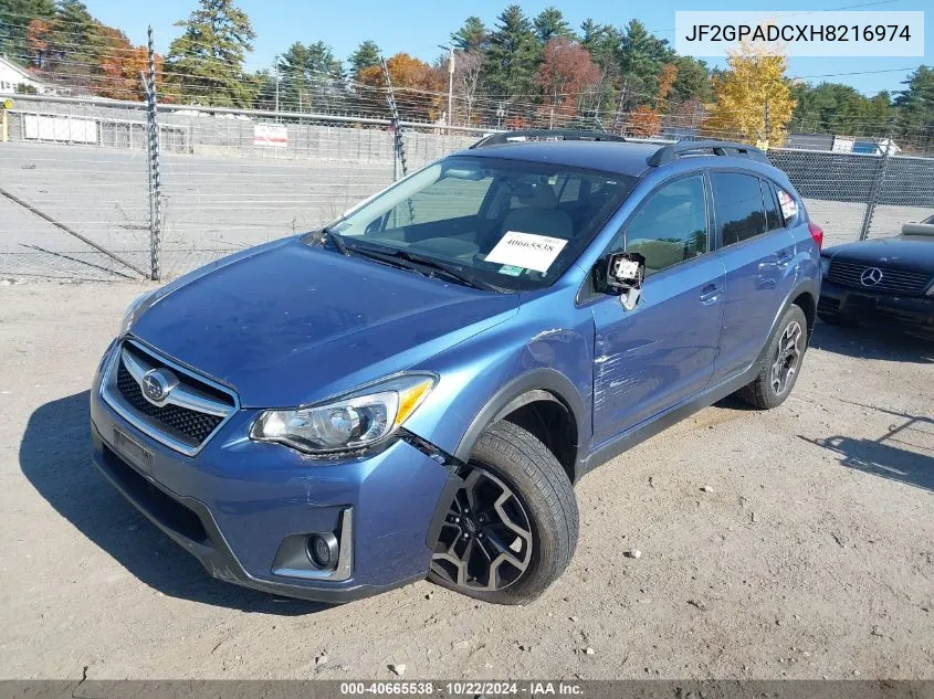 2017 Subaru Crosstrek 2.0I Premium VIN: JF2GPADCXH8216974 Lot: 40665538