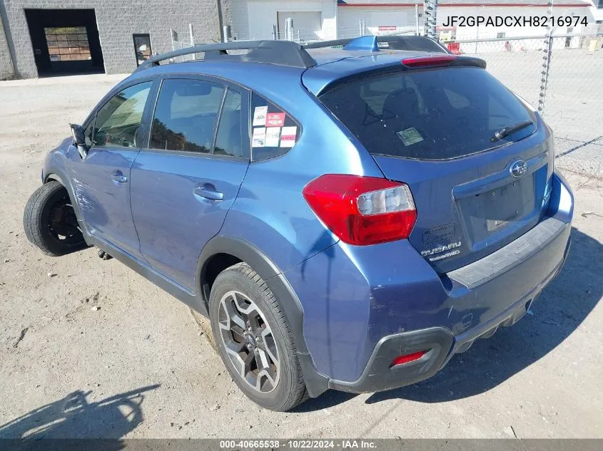 2017 Subaru Crosstrek 2.0I Premium VIN: JF2GPADCXH8216974 Lot: 40665538