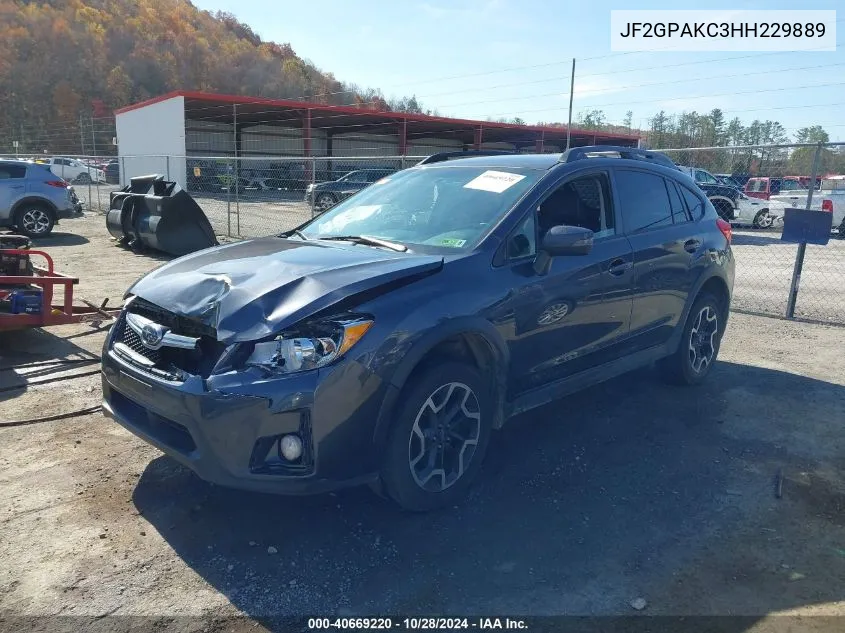 2017 Subaru Crosstrek 2.0I Limited VIN: JF2GPAKC3HH229889 Lot: 40669220