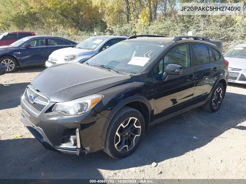 2017 Subaru Crosstrek 2.0I Limited VIN: JF2GPAKC5HH274090 Lot: 40687763