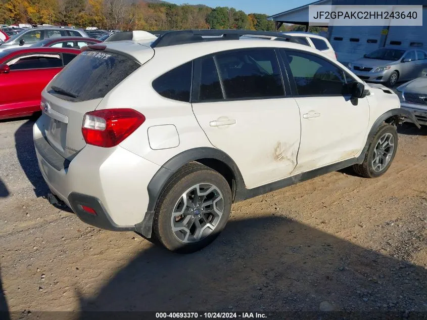 2017 Subaru Crosstrek 2.0I Limited VIN: JF2GPAKC2HH243640 Lot: 40693370