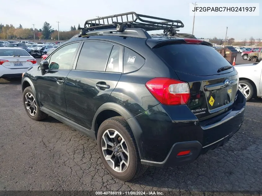 2017 Subaru Crosstrek 2.0I Premium VIN: JF2GPABC7HG241937 Lot: 40788019