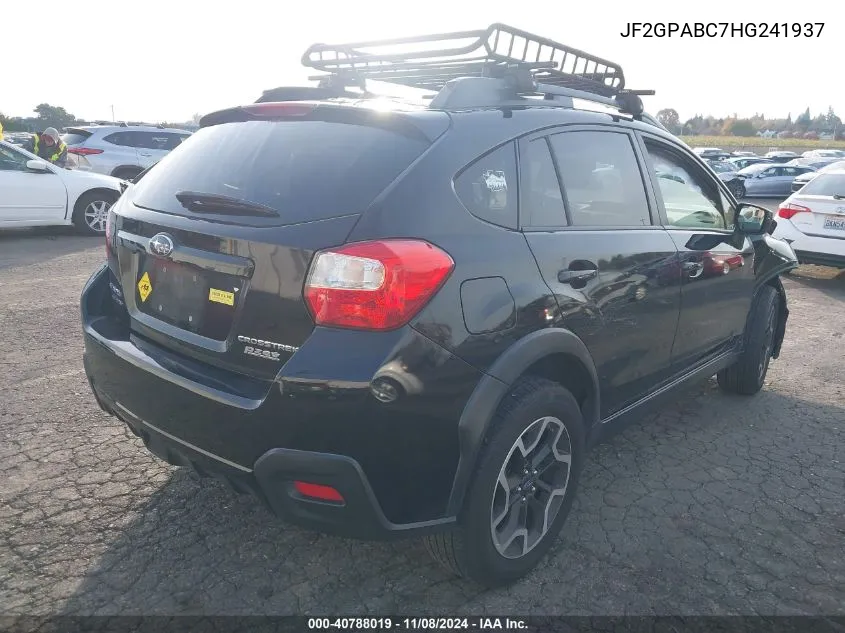 2017 Subaru Crosstrek 2.0I Premium VIN: JF2GPABC7HG241937 Lot: 40788019