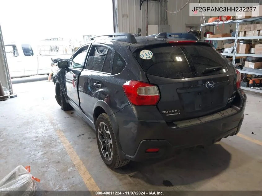 2017 Subaru Crosstrek 2.0I Limited VIN: JF2GPANC3HH232237 Lot: 40811224