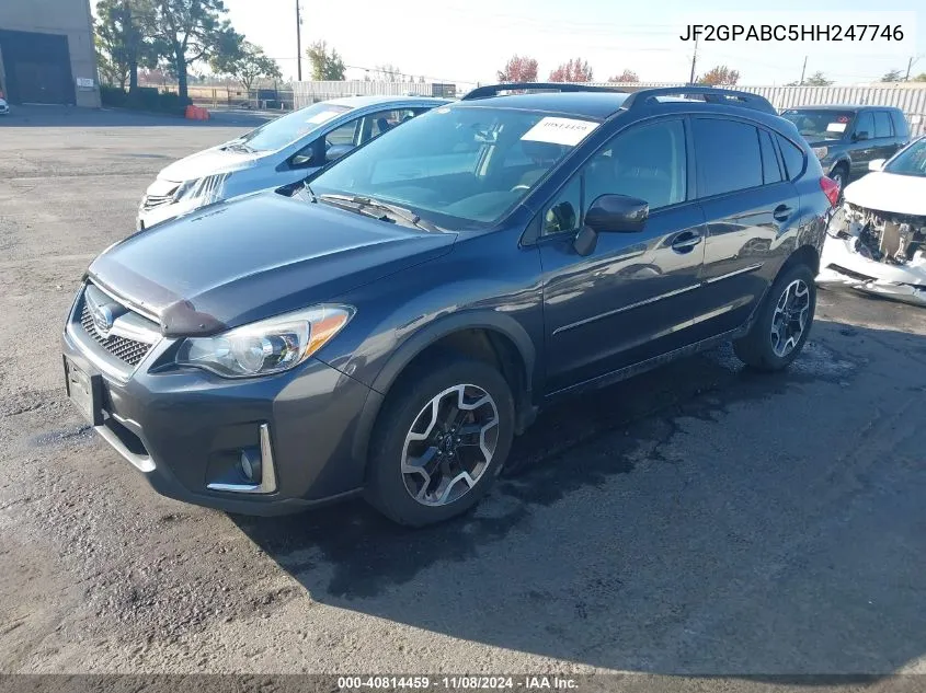 2017 Subaru Crosstrek 2.0I Premium VIN: JF2GPABC5HH247746 Lot: 40814459